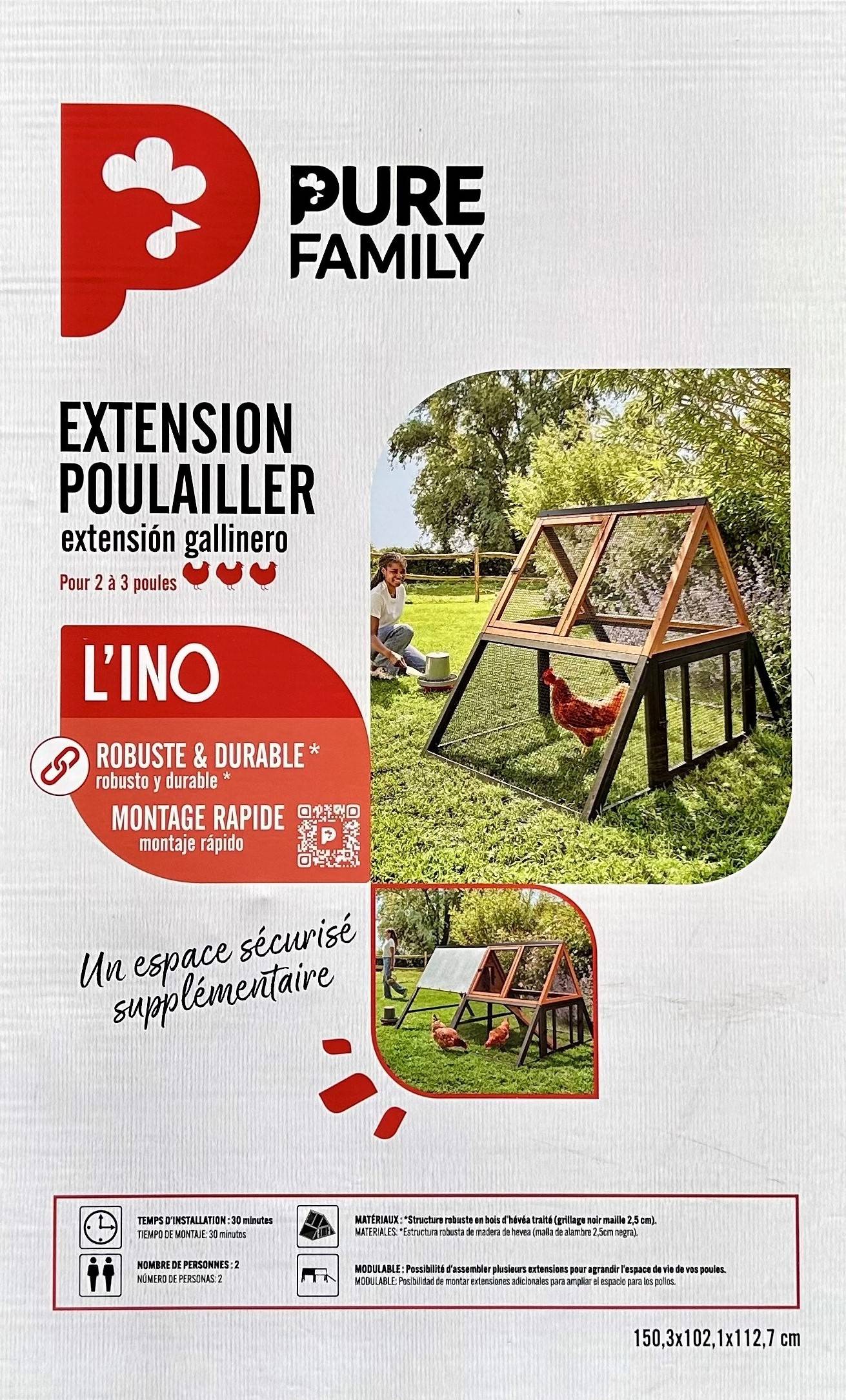 Pure Family - Pure Family - Extension pour Poulailler L’INO 3 poules - Imagen 2