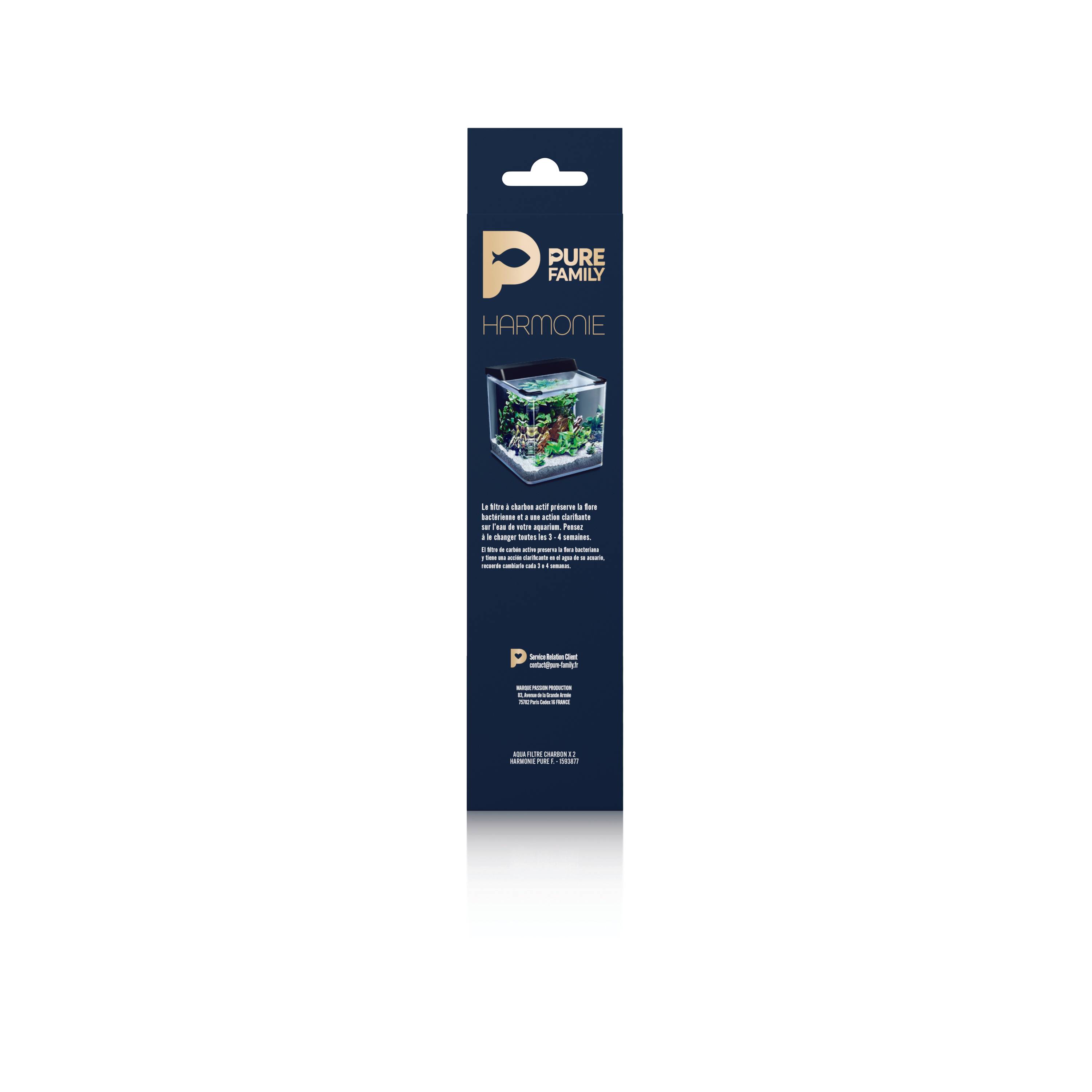 Pure Family - PURE FAMILY - Filtre Charbon X 2 pour aquarium HARMONIE. - Imagen 2