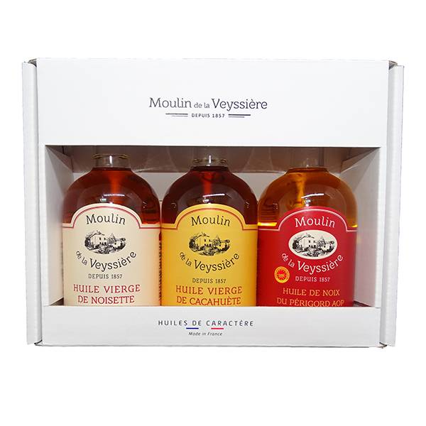 Moulin de la Veyssière - Estuche 3 aceites (Nuez, Avellana, Cacahuete) - 3x10 cl