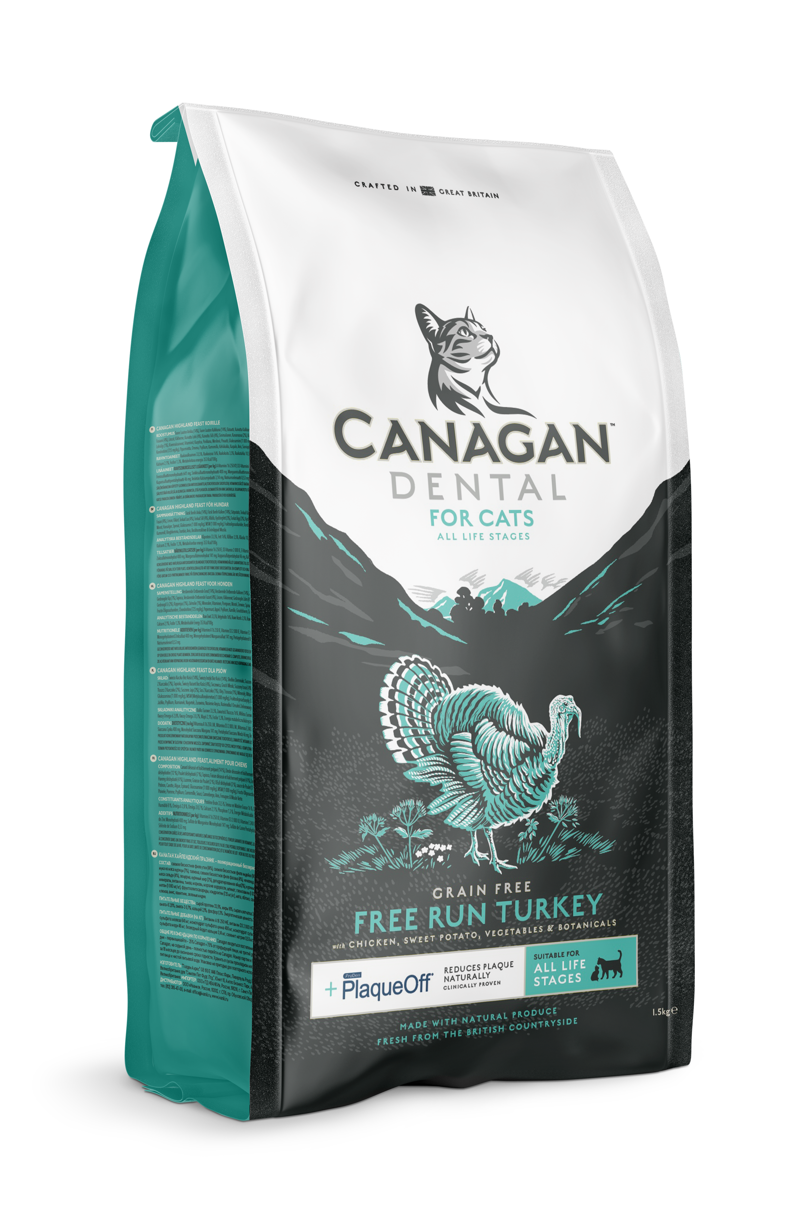 Canagan - Croquettes chat dinde sans céréales pour les dents 375 g - Canagan - Imagen 1