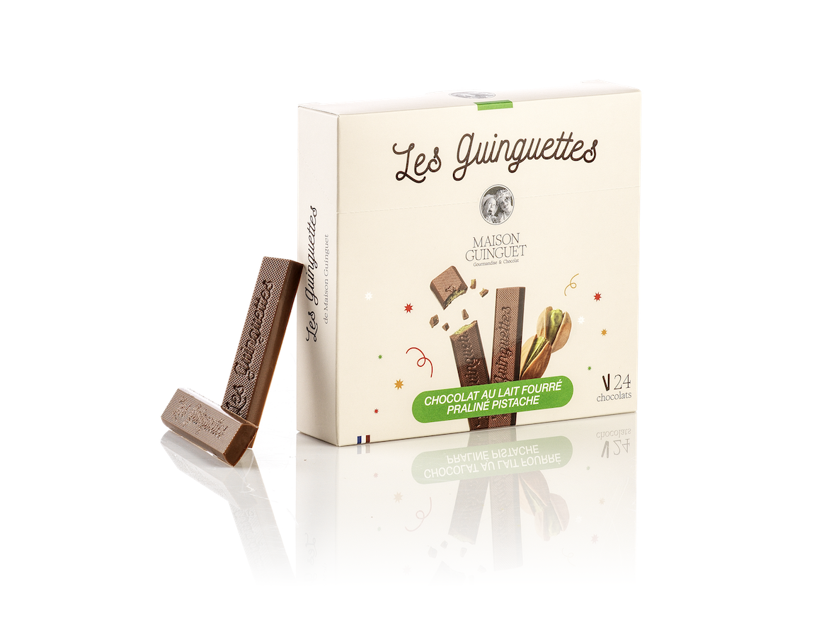 Maison guinguet - Chocolate con Leche Praliné Pistacho 180 g - MAISON GUINGUET