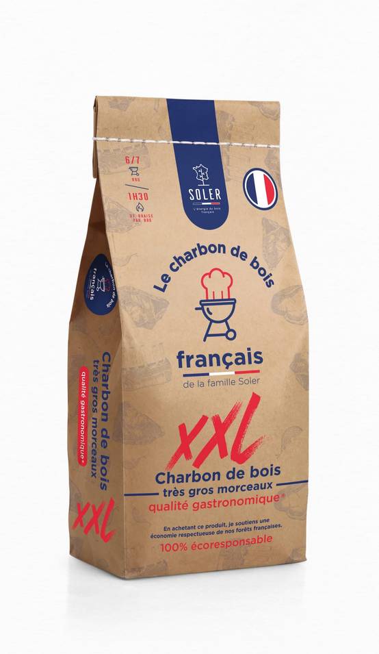 Soler - Charbon de bois très gros morceaux XXL 50L SOLER