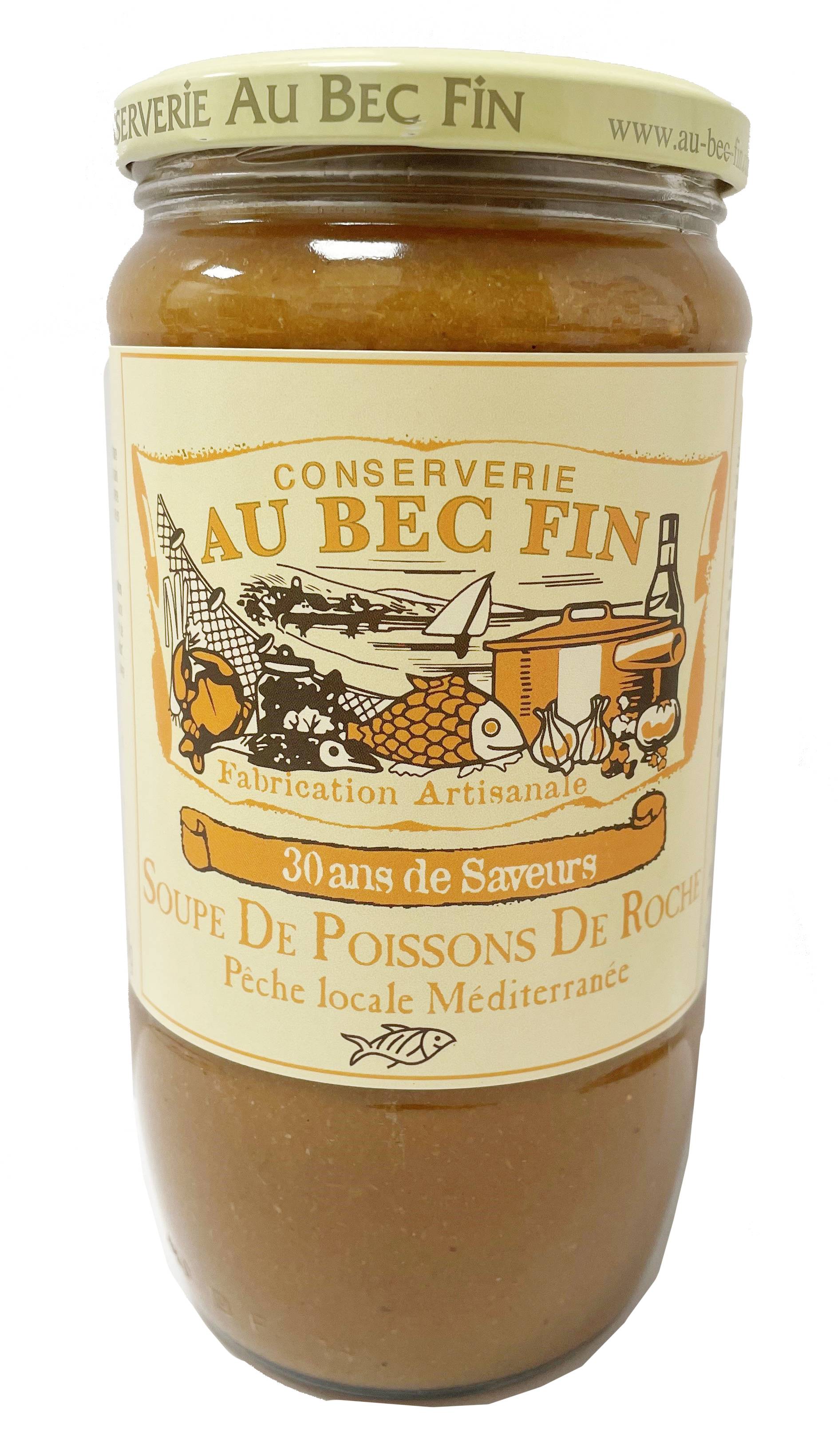 Soupe de poissons de roche élaborée avec la pêche locale (de Saint-Tropez à Toulon)