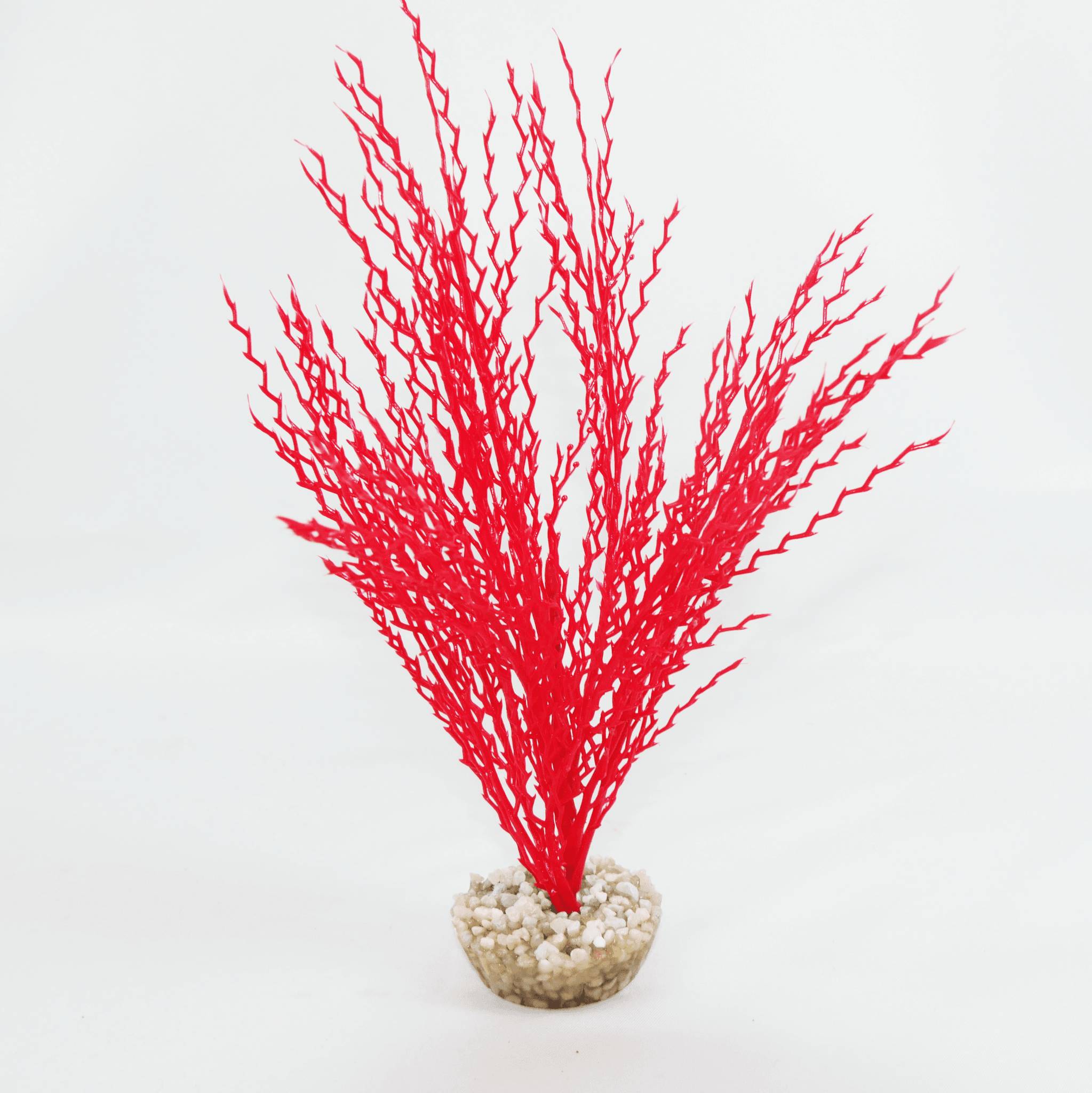 Labéo - Labéo - Décor artificiel Herbe corail Rouge - Ø.13 x H.18 cm
