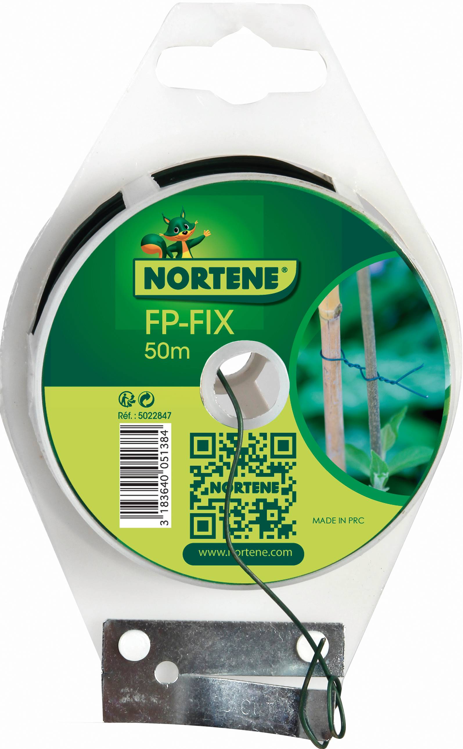 Nortène - FP-FIX  Fil de fer plastifié  vert 50m - Image 1