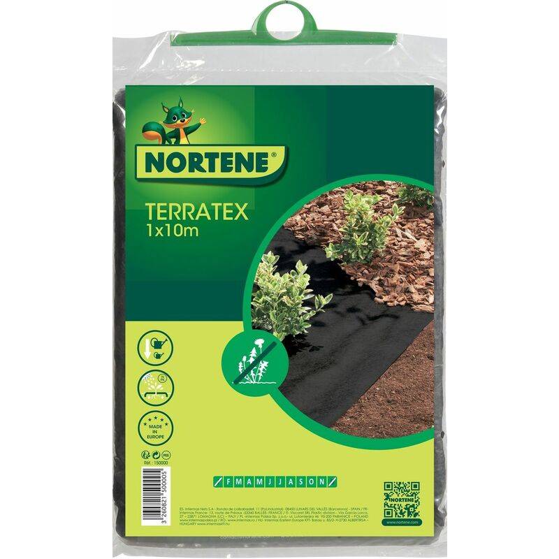 Nortène - TERRATEX Nappe de jardinage PP 80gr/m²  noir 1x10m plié - Imagen 3