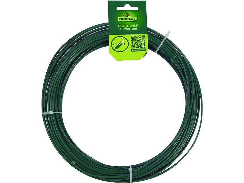 Nortène - PLAST WIRE FIL PLASTIFIE Fil de fer plastifié 3mm Vert 25m - Imagen 1