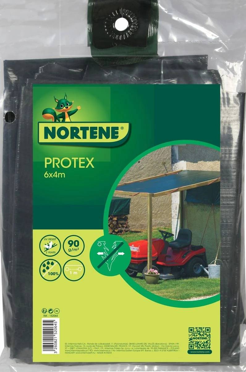 Nortène - PROTEX Bâche de protection co-extrudée en LDPE 90g/m² Vert 6x4m - Imagen 4