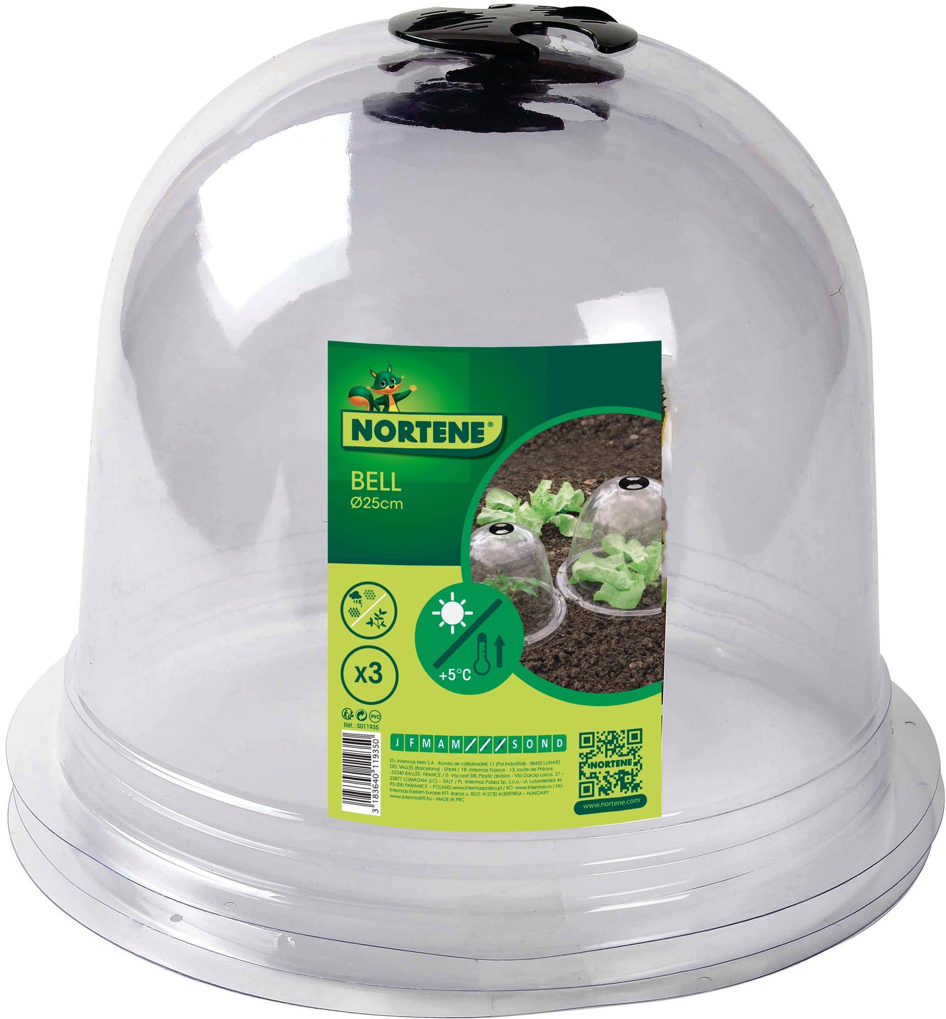 Nortène - BELL Lot 3 cloches transparente PVC transparent Ø 0,25m - Imagen 1
