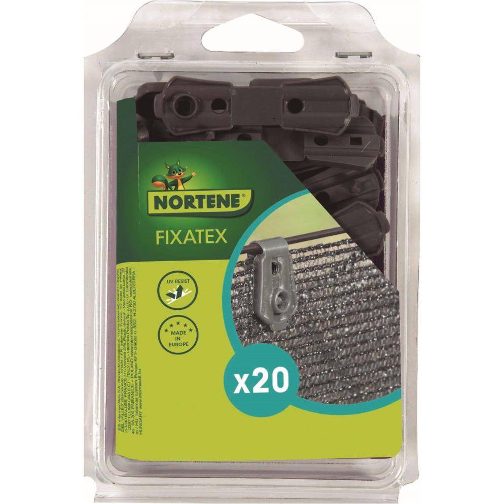 Nortène - Fixatex 20 pinzas para pantalla tejida gris - NORTENE - Imagen 3