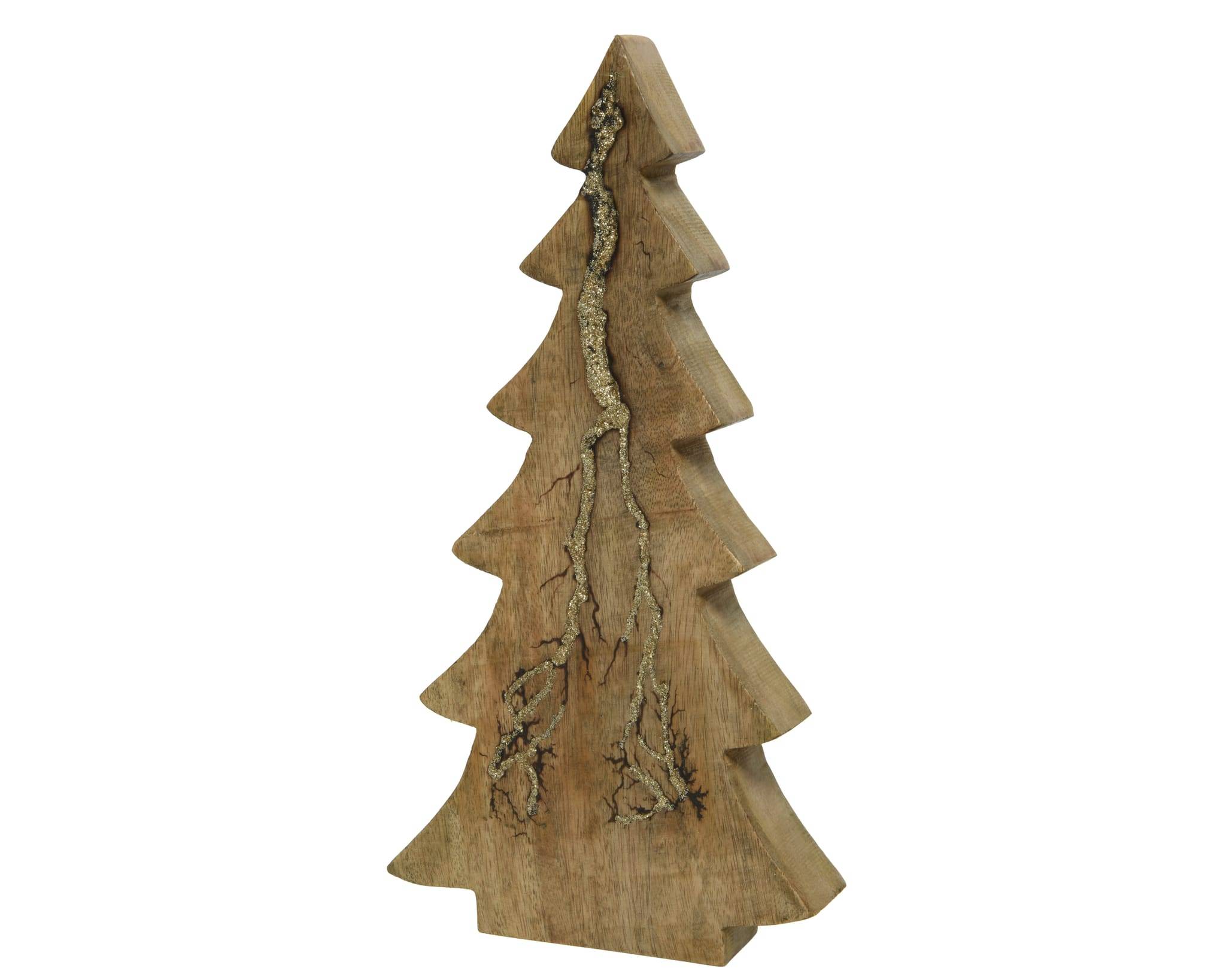 Sapin bois de manguier naturel/or L.4 x l.20 x H.29 cm - Image 2