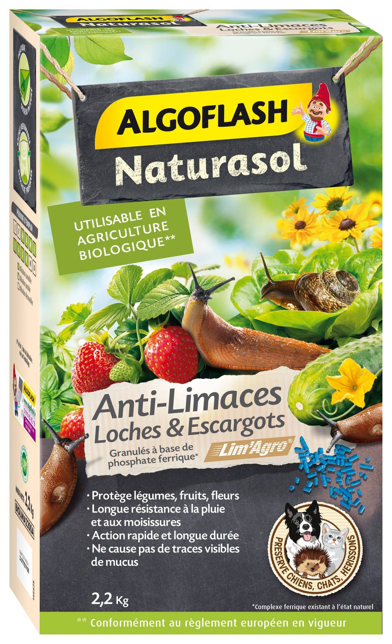 Algoflash Naturasol - Anti-Limaces, Loches et Escargots 2,2 kg - Algoflash Naturasol
