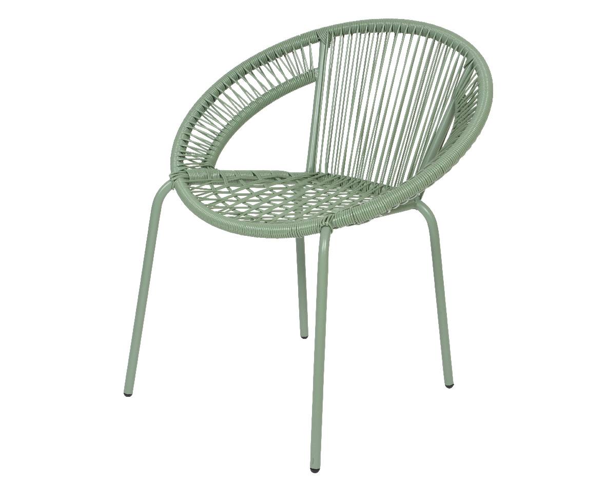 Maribo chaise resine tressee L60.00-W64.00-H73.00cm vert clair