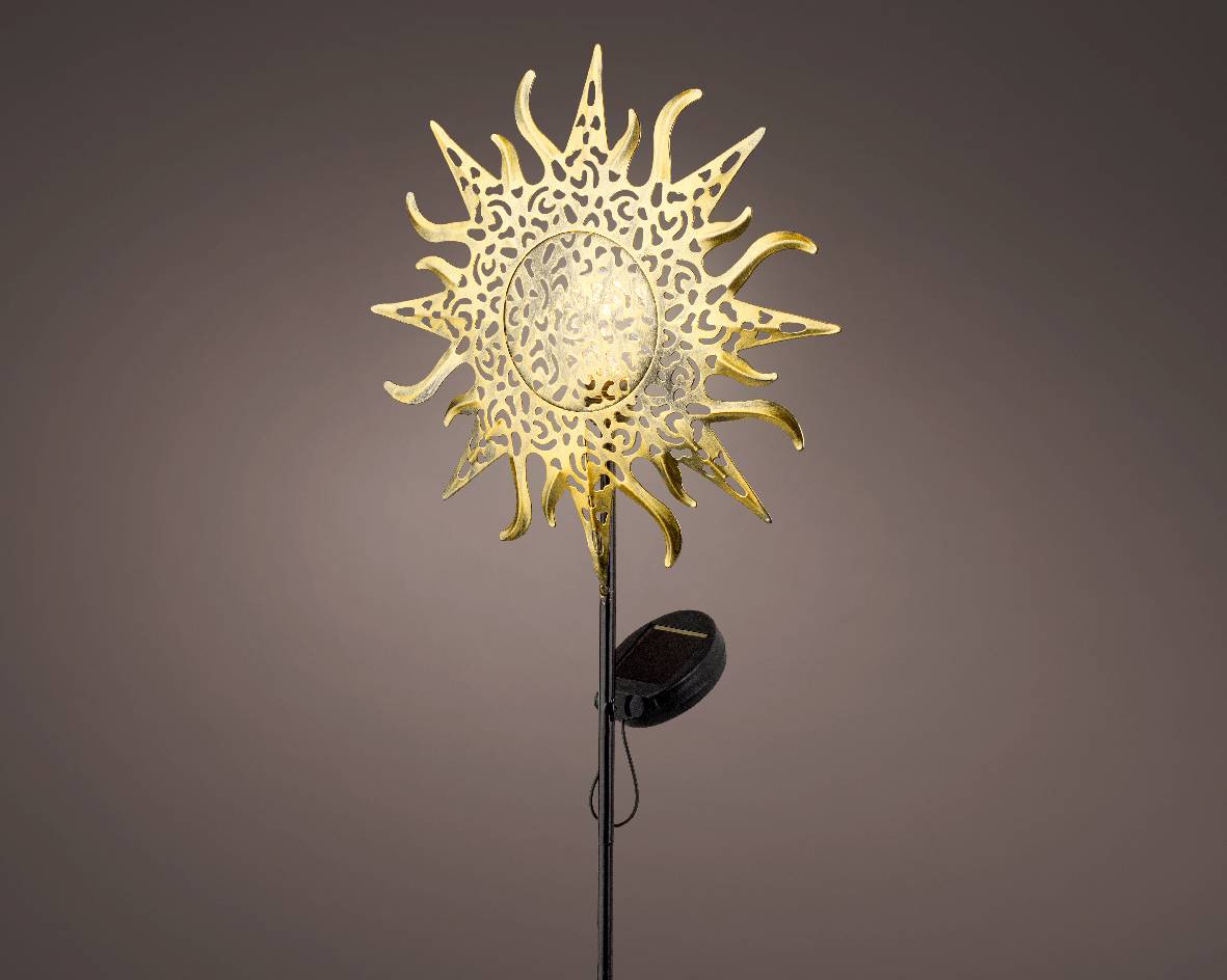 Solar pique jardin lumineux L10.00-W25.50-H80.00cm-1L Or
