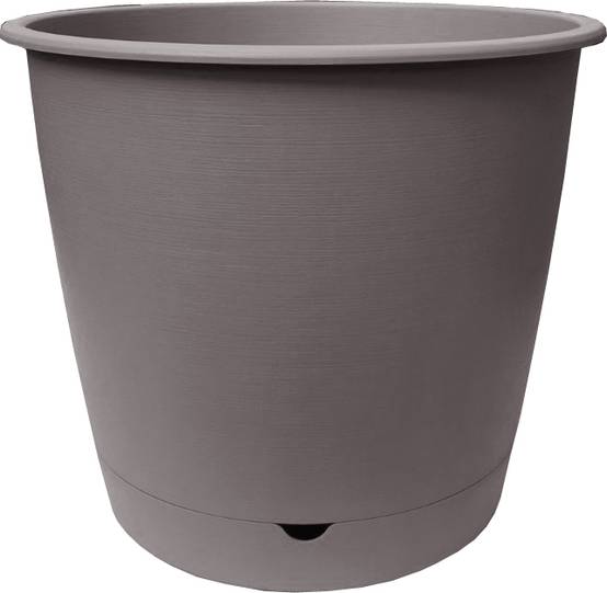 Ecloz - Ecloz - Pot à réserve d'eau L'Autonome Rond Taupe ⌀35cm