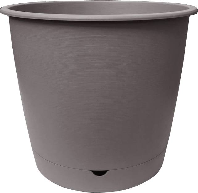 Ecloz - Ecloz - Pot à réserve d'eau L'Autonome Rond Taupe ⌀35cm