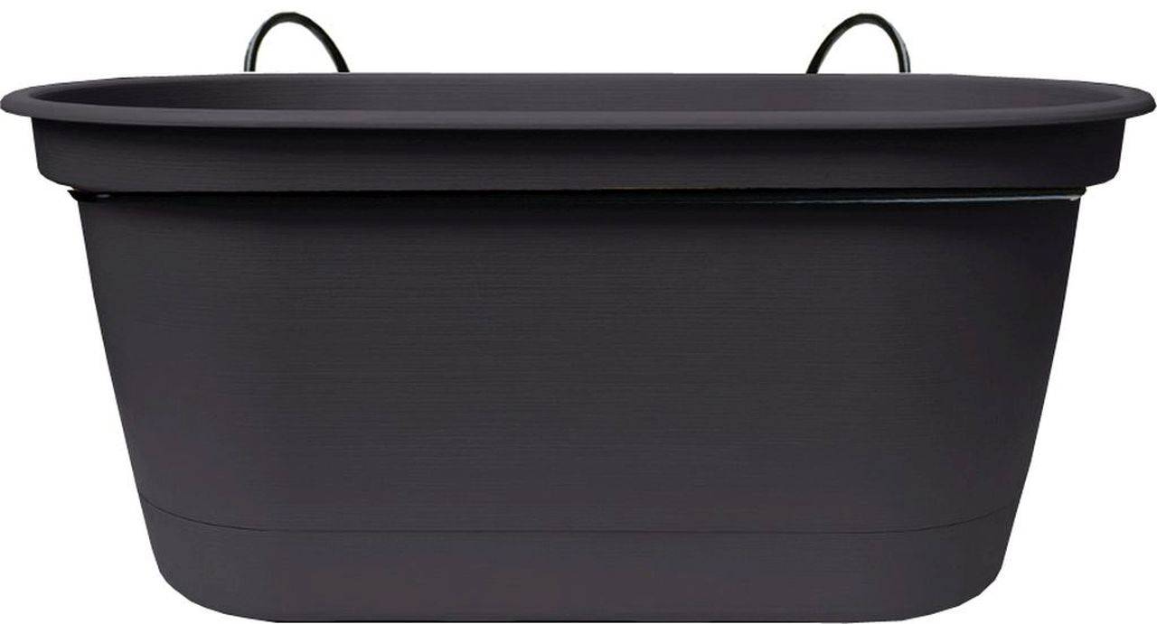 Ecloz - Jardinière L'Autonome Anthracite 50cm + Support