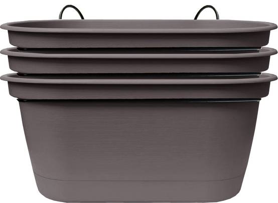 Ecloz - Jardinière L'Autonome Taupe 50cm + Support - Lot de 3 - ECLOZ
