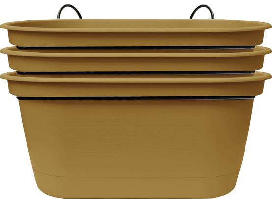 Ecloz - Jardinière L'Autonome Rose Havane 50cm+Support - Lot de 3
