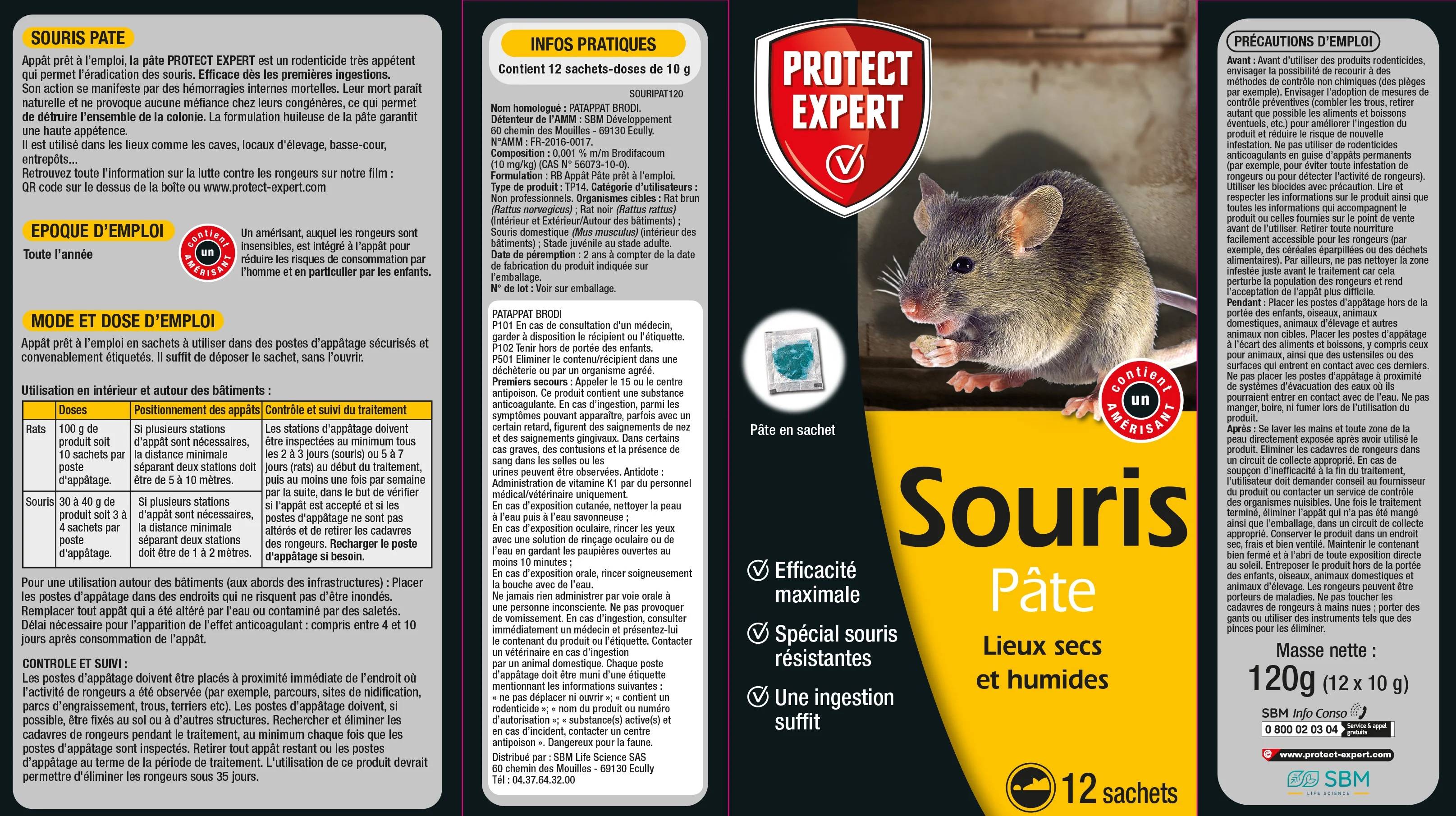 Protect Expert - Pâte antisouris rodenticide huileuse 120g - PROTECT EXPERT - Imagen 2