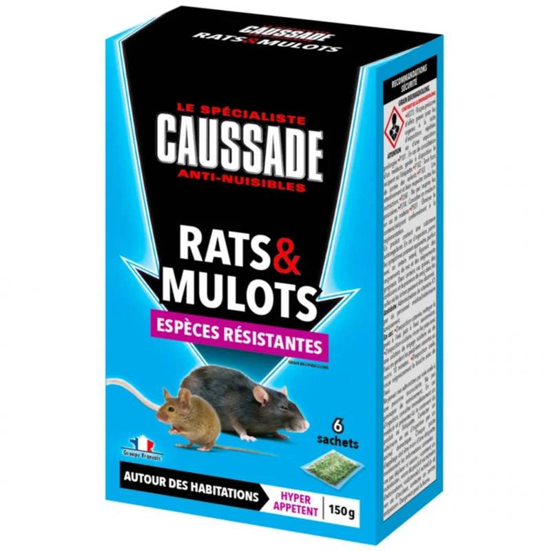 Caussade - Céréales rats et mulots espèces résistantes 150g - CAUSSADE