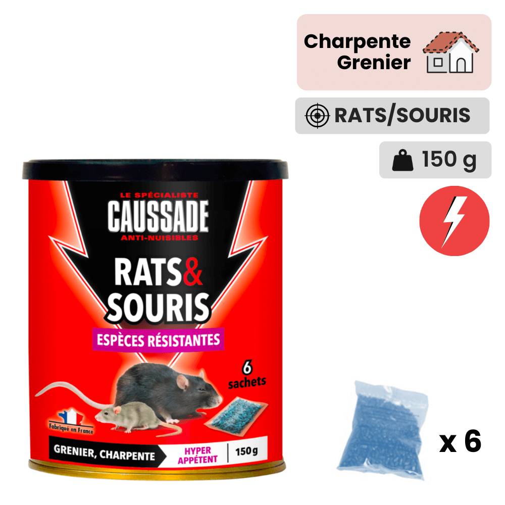 Caussade - Appâts anti-nuisibles rats et souris cereales 150 g - Caussade - Imagen 2