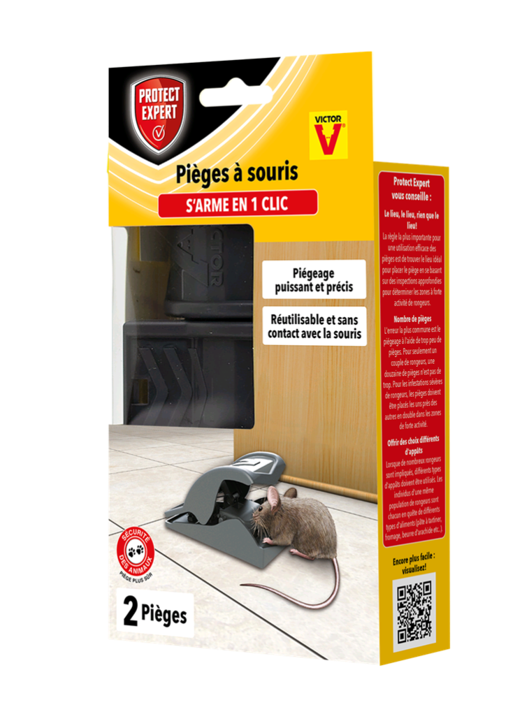 Protect Expert - Piège à souris Pinces Plastique Noir Lot de 2 - PROTECT EXPERT - Imagen 2