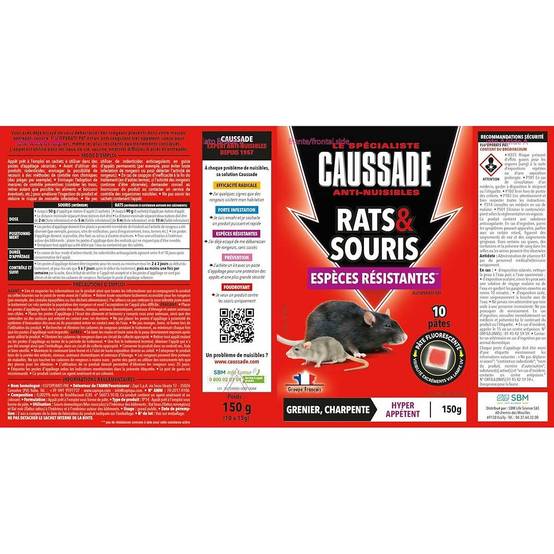 Caussade - Appât pâte fluo anti-nuisibles rats et souris rouge H.18.5 cm P.12 cm - Caussade - Image 2