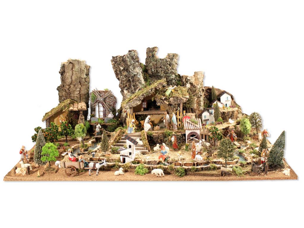 Crèche vide en bois et liège avec barrières cm 36x15x25 - Image 2