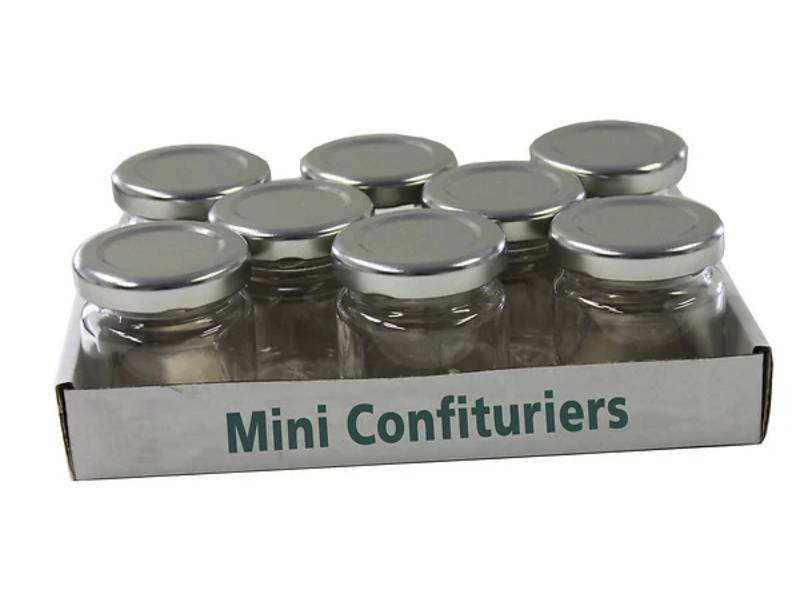 Cosy & Trendy - 8 mini tarros mermelada vidrio 50 ml transparente - COSY & TRENDY