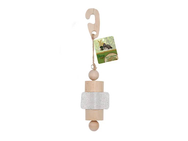 Jouet pour rongeurs pin naturel 1 pierre ponce H 11 cm l 5 cm - RONGIS