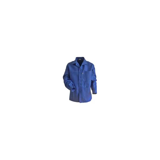 Veste de travail coton bleu col chevalière boutons - LMA - Image 1