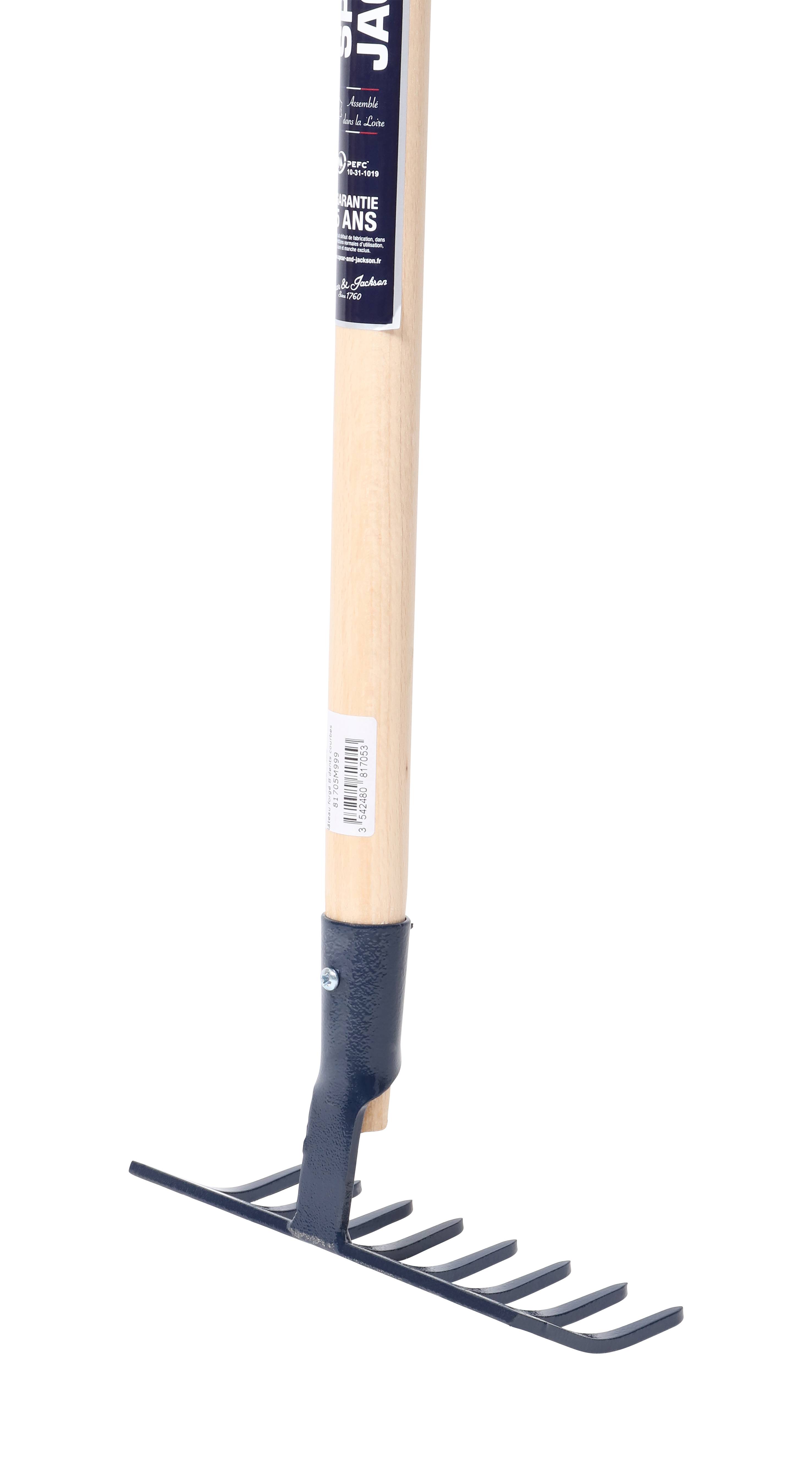 Râteau Jardin Acier Forgé Bois Hêtre 130 cm S&J - Image 1