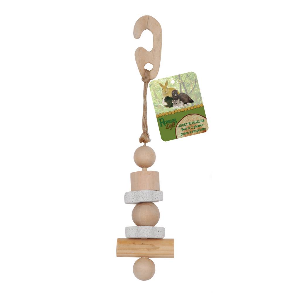 Jouet pour rongeurs pin naturel 2 pierres ponces – RONGIS - Image 2