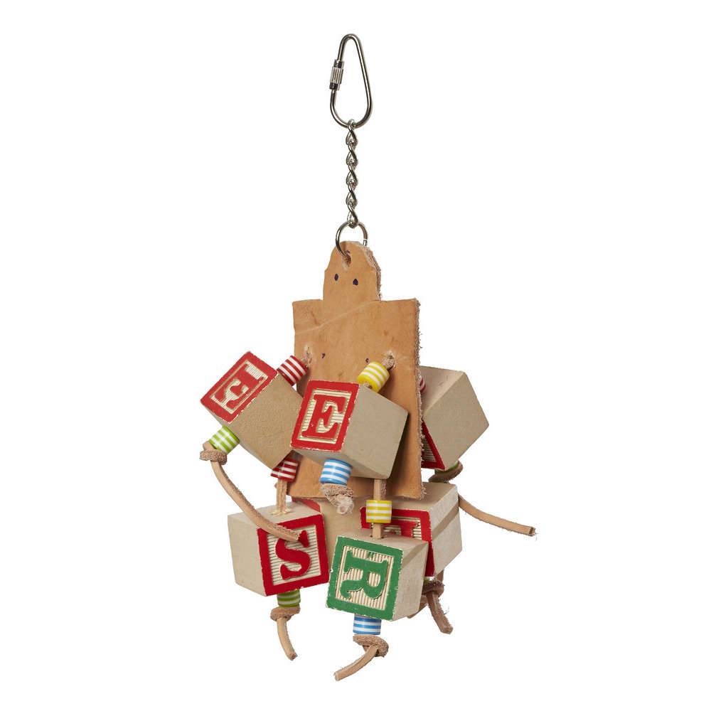 Jouet à Suspendre Oiseau Bois et Simili Cuir H 40 cm - LIFLAND - Imagen 2