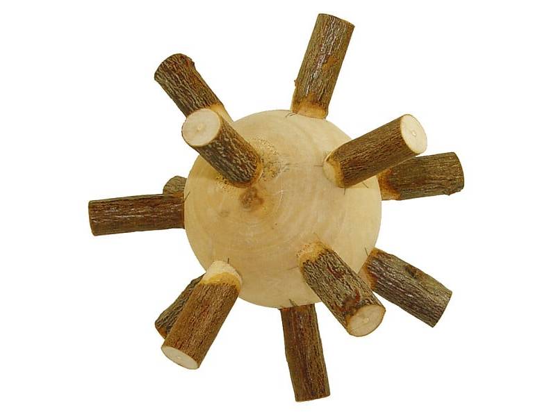 Jouet balle picots rongeurs bois naturel Ø 5 cm - RONGIS - Image 1