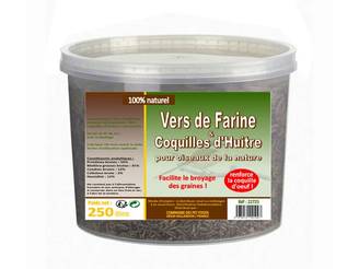 Vers de farine et coquilles d'huitres 250 g seau - LIFLAND