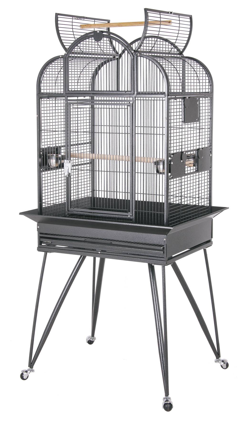 Cage pour oiseaux métal noir L 66 cm l 51 cm H 65 cm - COMPAGNIE DES PET FOODS