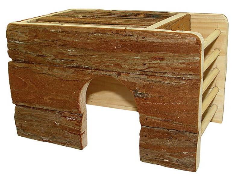 Maison gerbille et cochon d'Inde bois pin naturel L.30 l.21 H.18 cm - RONGIS