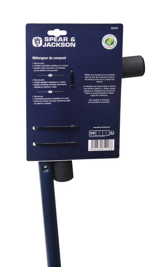Mélangeur de compost acier 4 ailettes rabattables L. 89 cm - SPEAR & JACKSON - Image 3