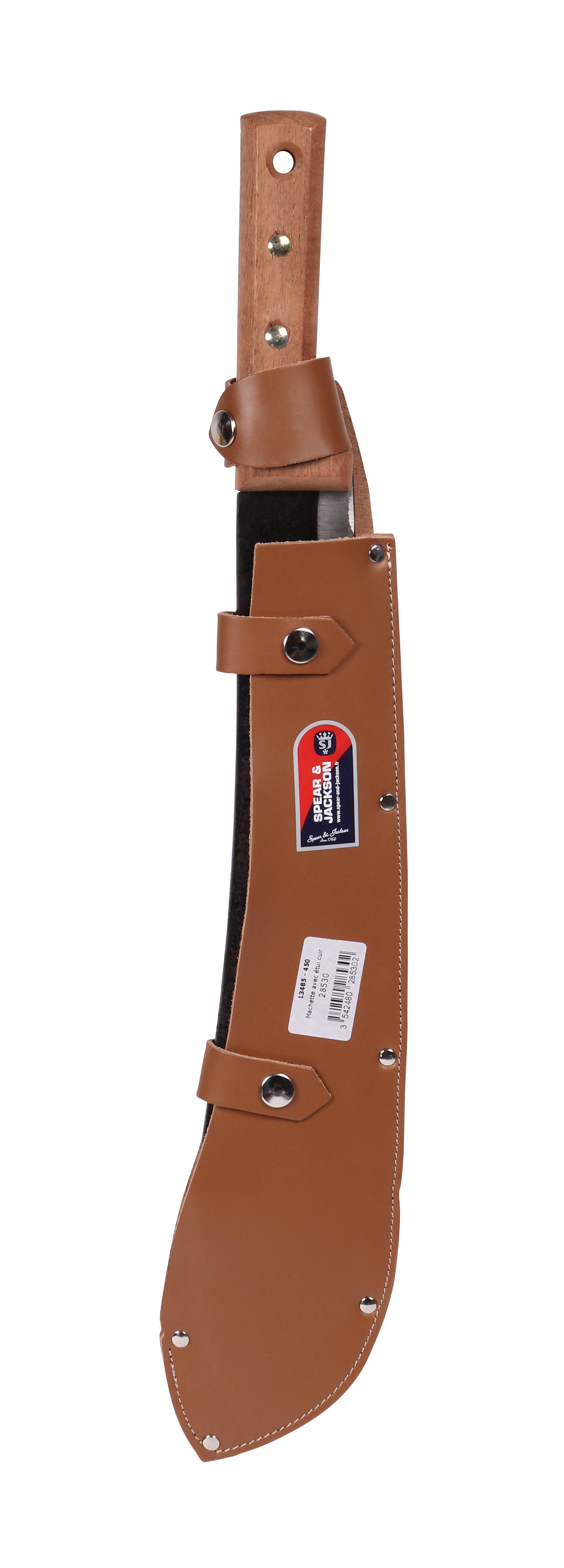 Machette poignée bois L 50 cm l 7 cm H 2,5 cm avec étui – S&J - Imagen 7