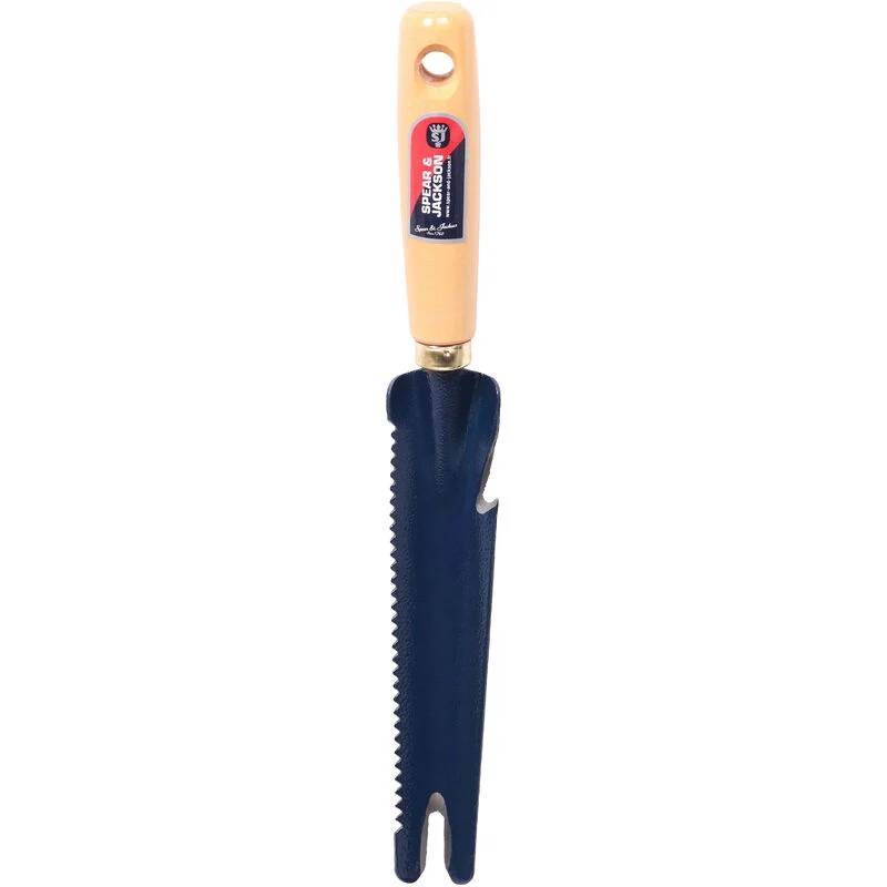 Couteau désherbeur dentelé et affûté acier et hêtre bleu 32,30 cm - S&J - Image 8