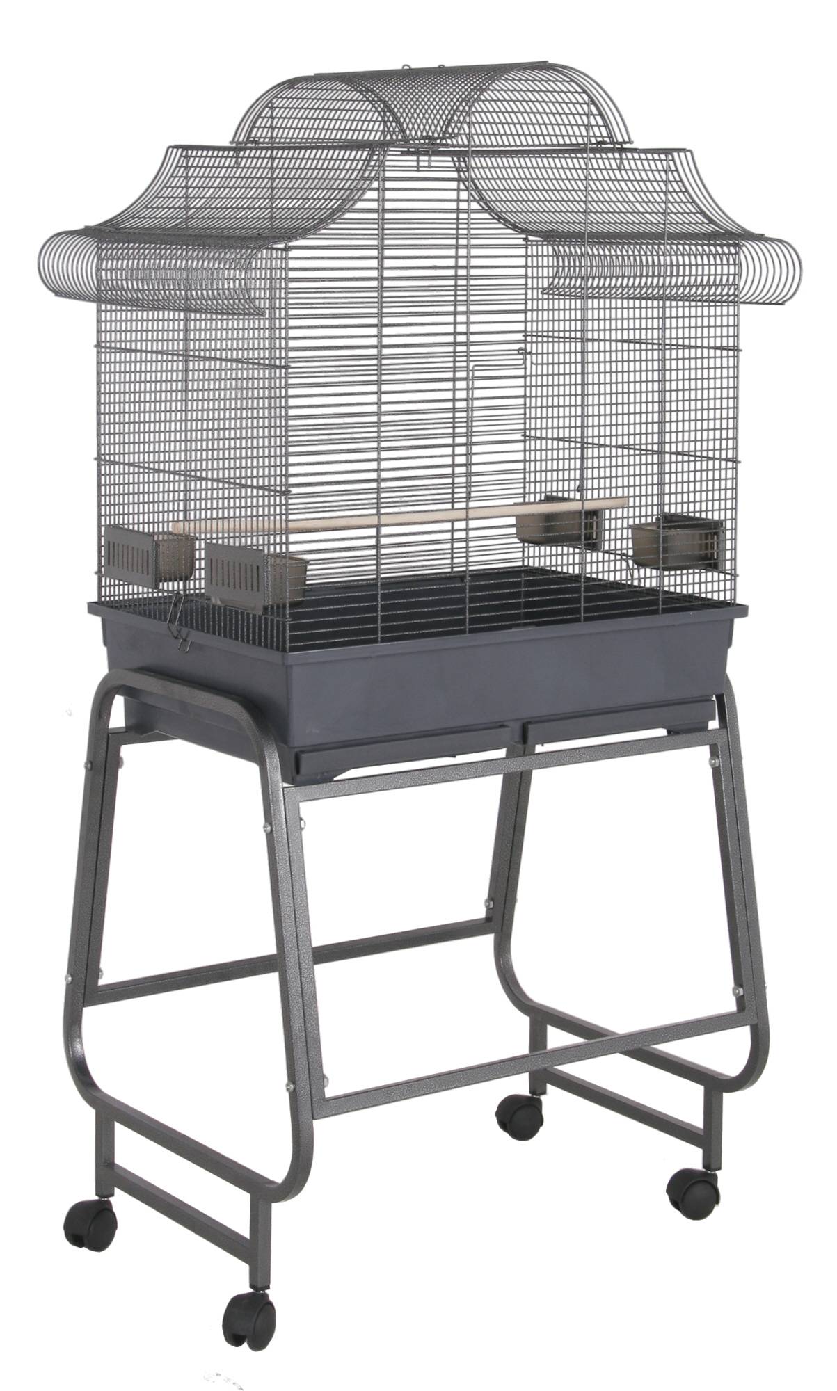 Cage pour oiseaux métal époxy bois plastique L66xl43xh127 cm - COMPAGNIE DES PET FOODS