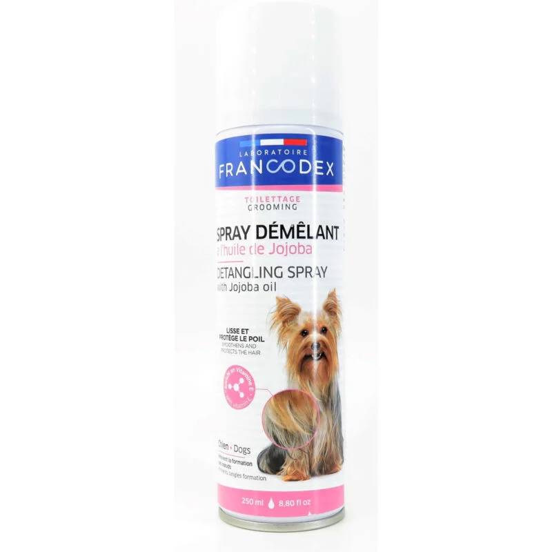 Spray démêlant à l'huile de jojoba 250 ml pour chiens - FRANCODEX - Image 1