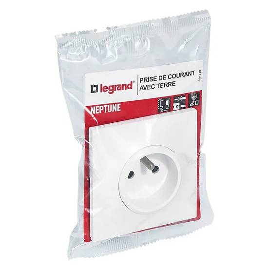 Prise de courant avec terre Neptune 16A blanc – LEGRAND - Image 1