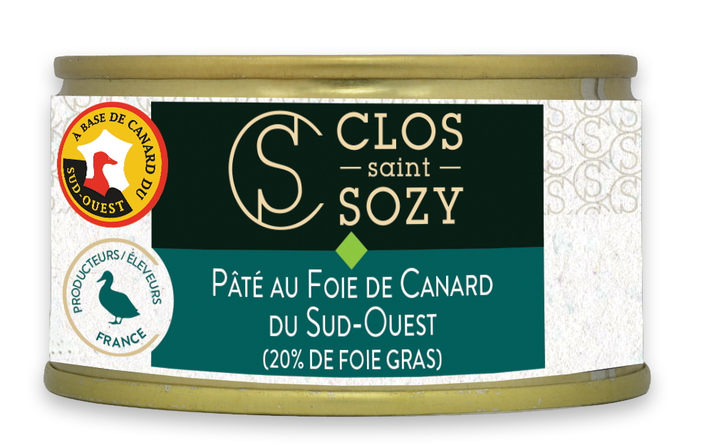 Clos Saint Sozy - PATE AU FOIE CANARD DU SUD OUEST (20%FOIE GRAS) 130G CONS.BTE