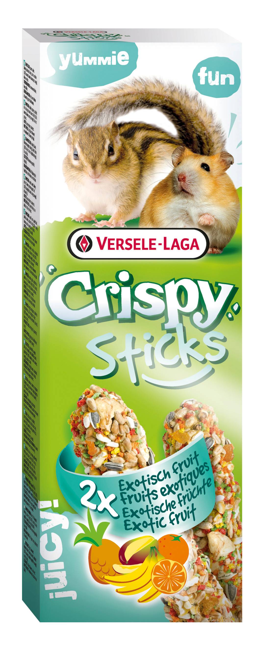 Versele Laga - Crispy Sticks Hamsters-Ecureuils Fruits Exotiques 2x55 gr - Imagen 1