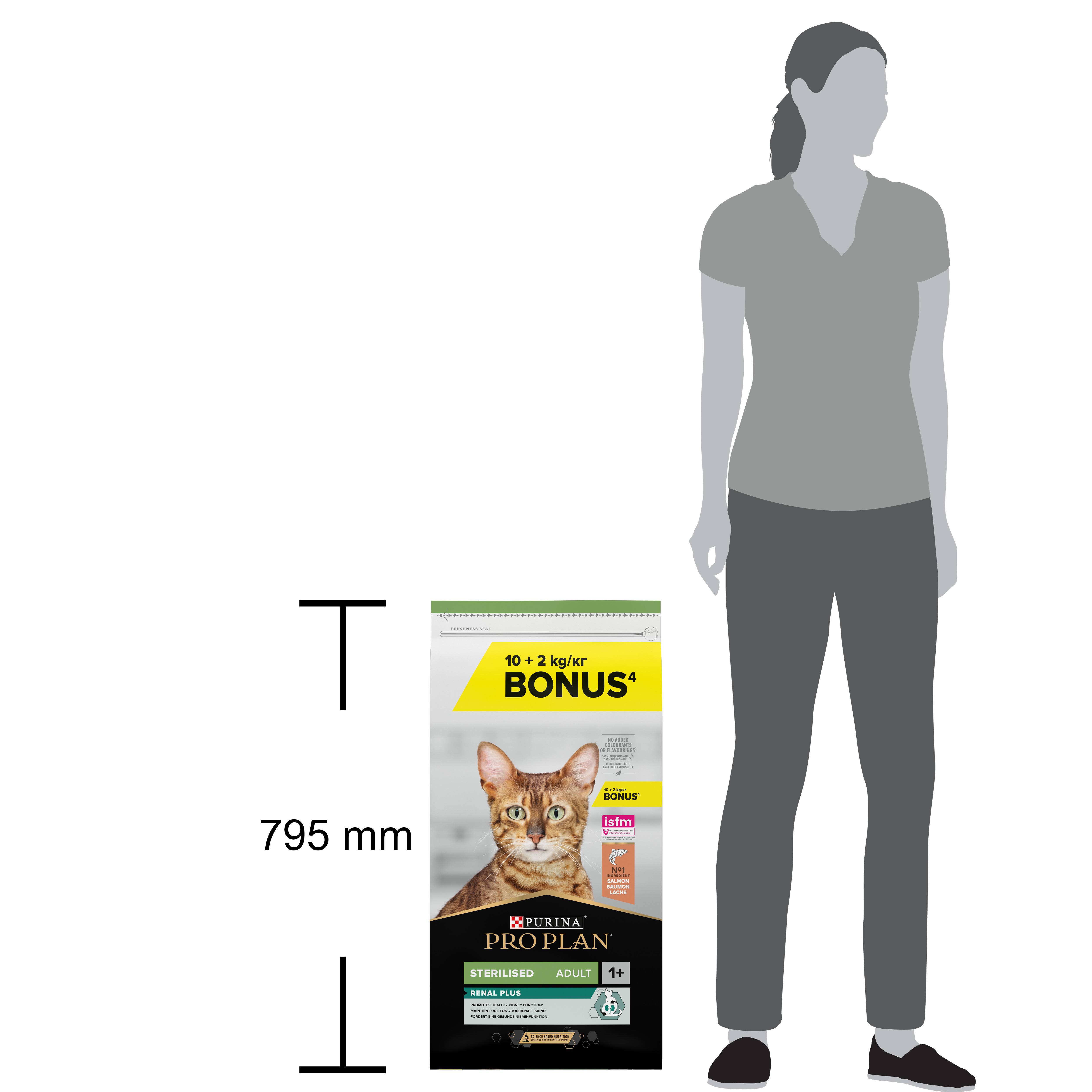 Purina Pro Plan - Croquettes chat Stérilisé Saumon 10kg + 2kg gratuits - PRO PLAN - Image 3