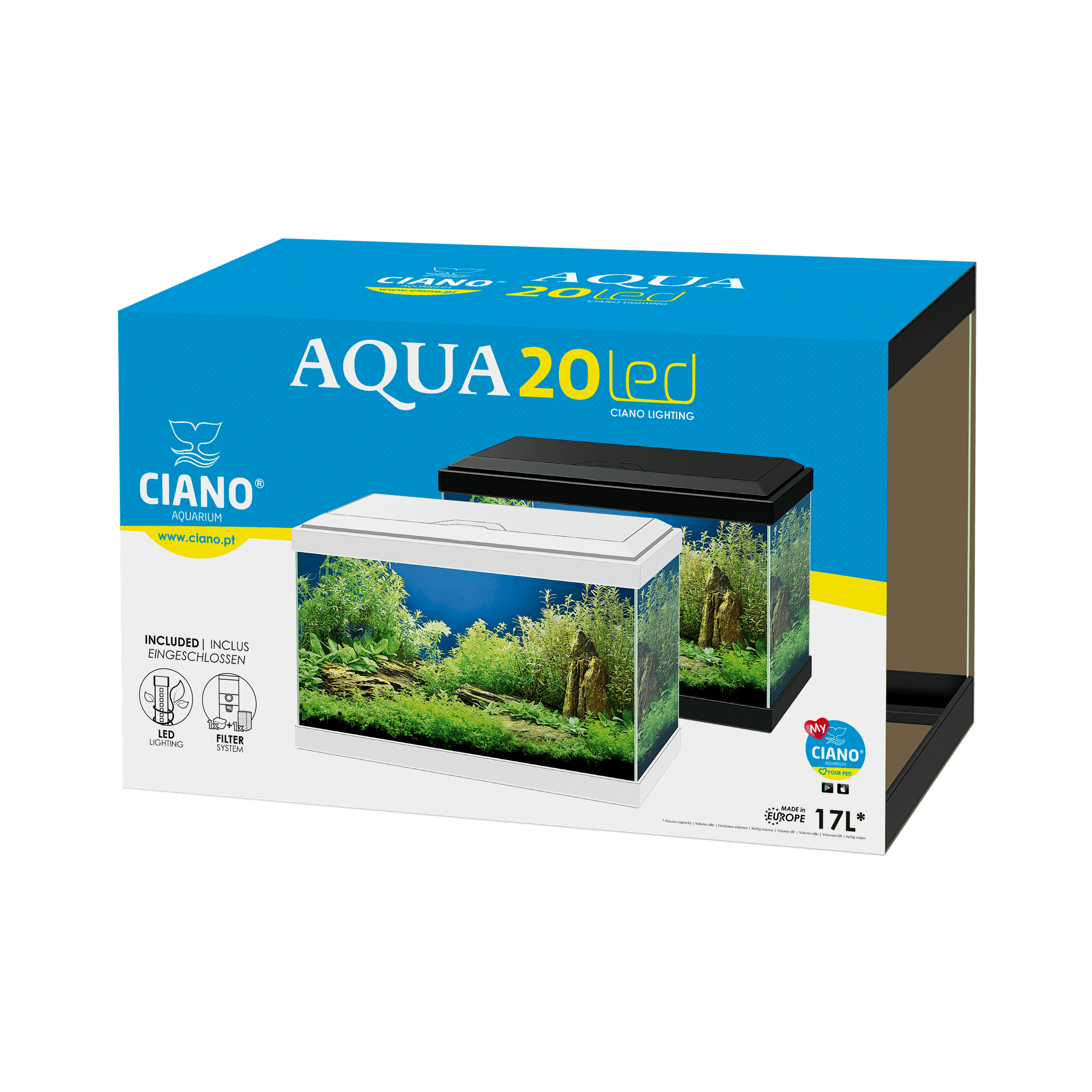 Acuario Aqua 20LED Negro 17 L – CIANO - Imagen 4
