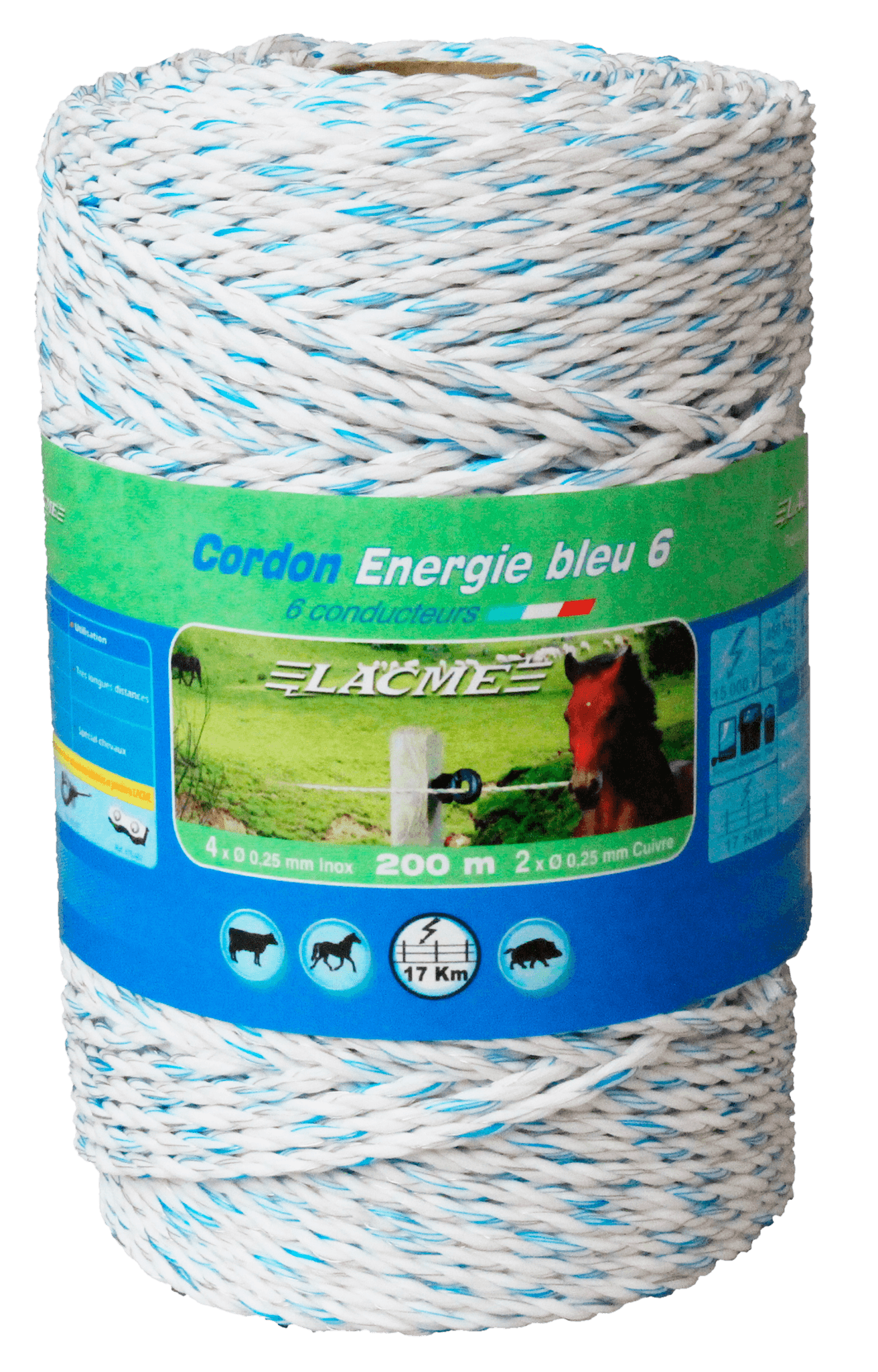 Lacme - Cordon Energie bleu 6,  6 conducteurs -  Bobine 200 m